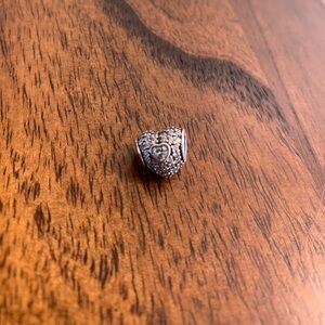 Silver Heart Pandora Charm with Crystals
